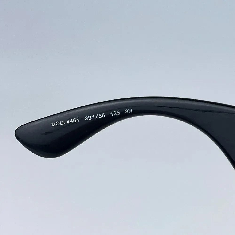 NEW Versace VE4451 GB1/55 Black Grey Mirrored Blue Wraparound Unisex Sunglasses
